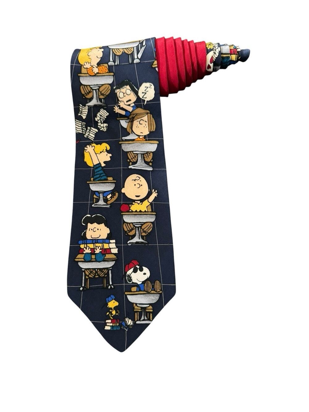 Peanuts School Is Cool Snoopy Joe Cool Charlie Brown Necktie Vintage Cartoon